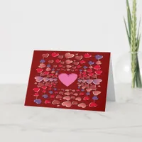 Valentines Colorful Candy Hearts Pattern Card