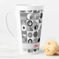Mom's Daily Dose of Joy Geometric Pattern Retro Latte Mug