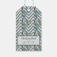 Zigzag Bird % Flower Pattern Gift Tags