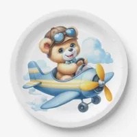 Baby Shower flying teddy bear Paper Plates