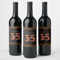 35th Wedding Anniversary Custom Wine Label