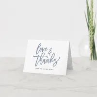 Wedding Lavender Dusty Blue Hand Lettered Thank You Card