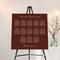 Dark Cinnamon 13 Table Seating Chart Foam Board