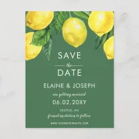 Citrus Lemon Save the Date Announcement Postcard