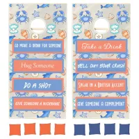 Funny Rules Beach Themed Cornhole Set