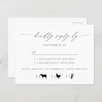 Elegant Script Typography Wedding RSVP Invitation Postcard