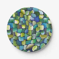 Contemporary Green Pattern Paper Plates