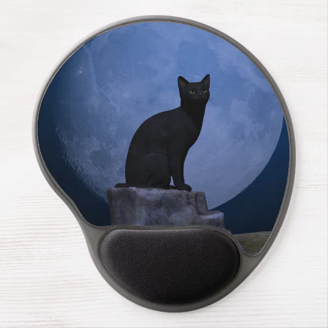 Moonlit Cat Gel Mouse Pad