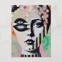 surreal abstract woman  postcard