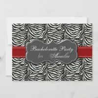 trendy red Bachelorette Party Invitations