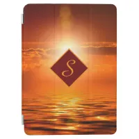 Monogram Sunset Orange Golden Sky Sea of Gold iPad Air Cover