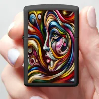 Colorful Female Portrait In Color Zippo Lighter