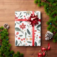 Christmas Decoration and Plants Wrapping Paper