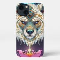 Native American Spiritual Wolf Paper Plate iPhone 13 Case