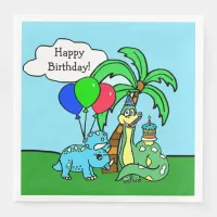 Dinosaur Themed Happy Birthday Party Paper Napkins
