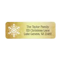 Gold Christmas Snowflake Holiday Label