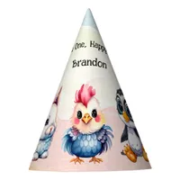 Wild One Happy Fun Woodland Animals Watercolor Party Hat