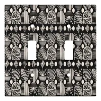 Caribbean Tribal Mudcloth: Black, White, Light Switch Cover