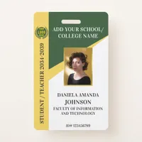 Green School College University Student Teacher Badge