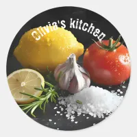 Organic Fresh Food Ingredients Classic Round Sticker