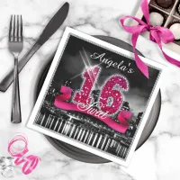 City Lights Sweet Sixteen Pink ID117 Paper Napkins