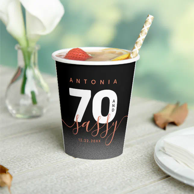 Modern Girly Copper 70 and Sassy Paper Cups