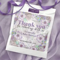 Elegant Purple Garden Flowers Baby in Bloom  Favor Bag