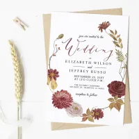 Budget Rustic Autumn Fall Wedding Invitation