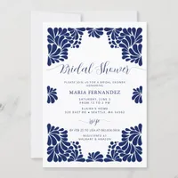 Mexican Fiesta Blue Talavera Bridal Shower Invitation