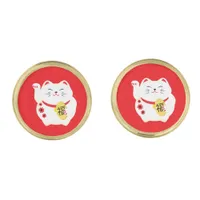 Maneki Neko Good Luck Symbol Cufflinks