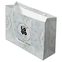 Lg. Paper Shopping Bag With Logo - Glitter Marble