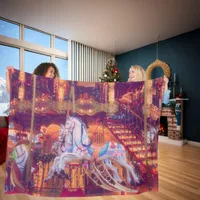 childhood dream - old horse carousel fleece blanket