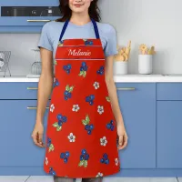 Red White Blue Kitschy Blueberry Summer Fun Apron