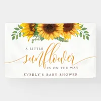 Floral Little Sunflower On The Way Baby Shower Banner