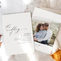 Simple Modern Elegant Photo Wedding Invitation