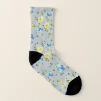 Yellow Buttercups and Blue Iris Socks