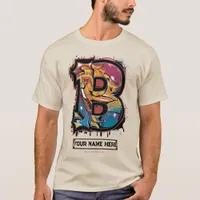 Rep Your Name: Customizable Graffiti Letter "B" T-Shirt