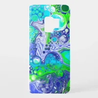 Blue and Lime Green Fluid Art Pour Painting Effect Case-Mate Samsung Galaxy S9 Case