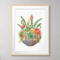 Bright Botanical Cactus Poster