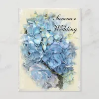 Blue Hydrangea Flower Summer Wedding Save the Date Announcement Postcard