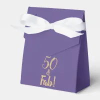 Elegant Purple "50 & Fab!" 50th Birthday Favor Boxes