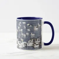 A Flock of Snow Geese at the Beach Mug