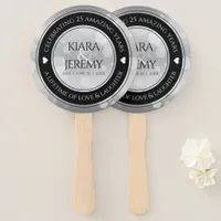 Elegant 25th Silver Wedding Anniversary Hand Fan