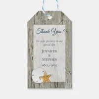 Rustic Wedding Driftwood Sand Dollar Thank You Gift Tags