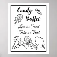 Black and White Candy Buffet Wedding Sign