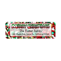 Merry Christmas Candy Sprinkles Whimsical Label