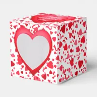 Valentine's Day Red Confetti Hearts Personalized Favor Boxes