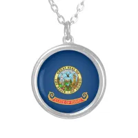 Idaho State Flag Silver Plated Necklace