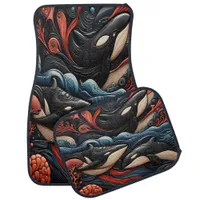 Underwater Wonders: Whales in Motion Car Floor Mat