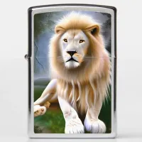 Majestic White Lion Ethereal Art Zippo Lighter